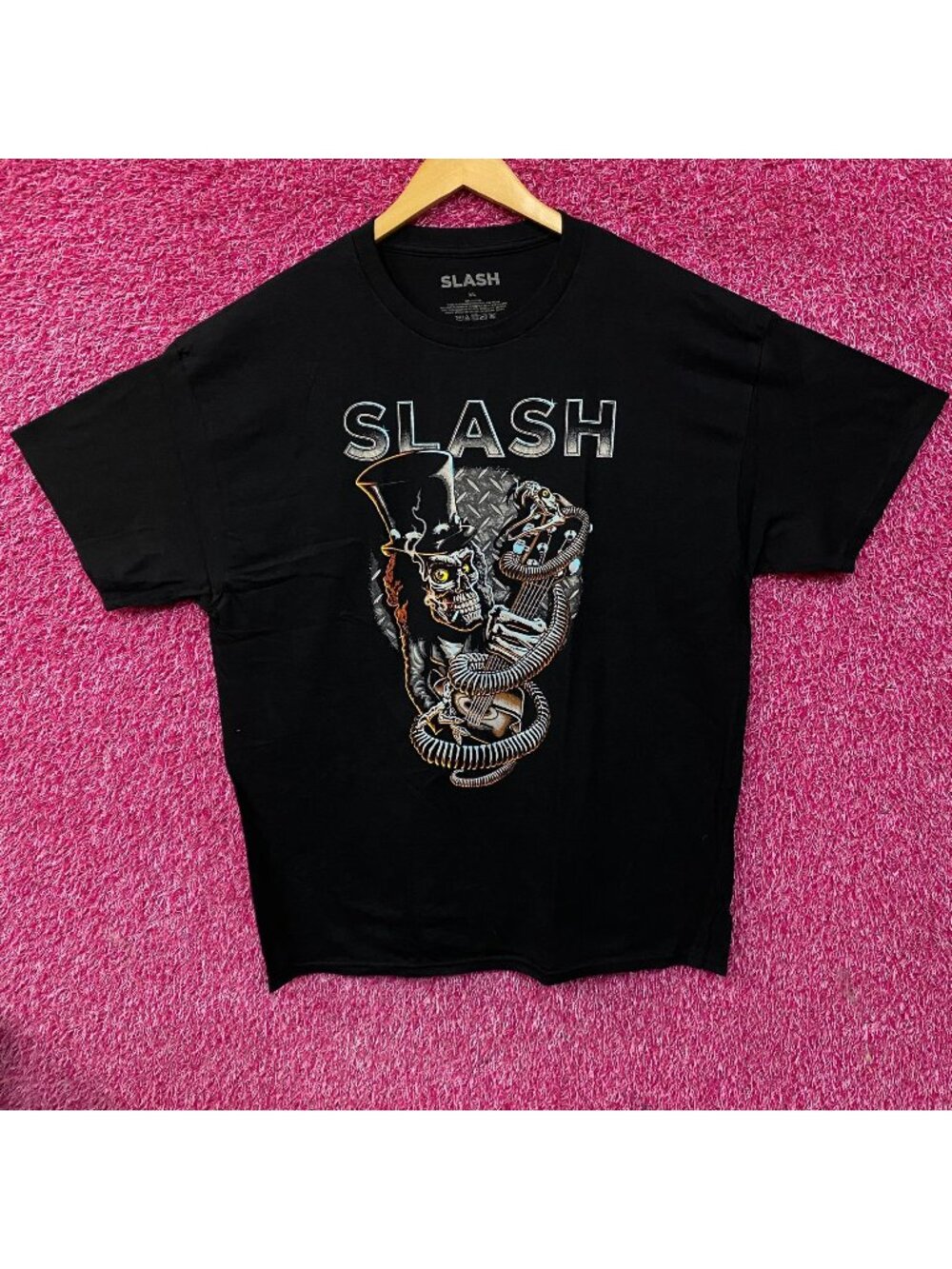 Slash Skull Guitar Snake Rock T-Shirt XL